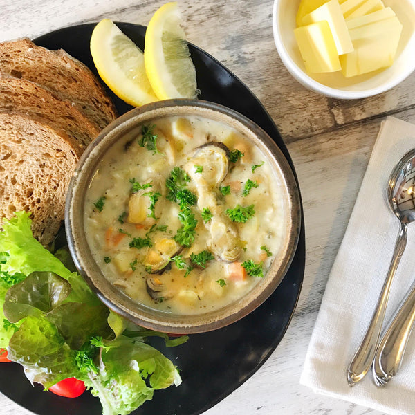 Smoked Mussel and Coconut chowder